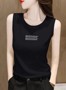 欧货纯棉白色吊带内搭背心女2025新款夏季修身无袖美背打底上衣潮