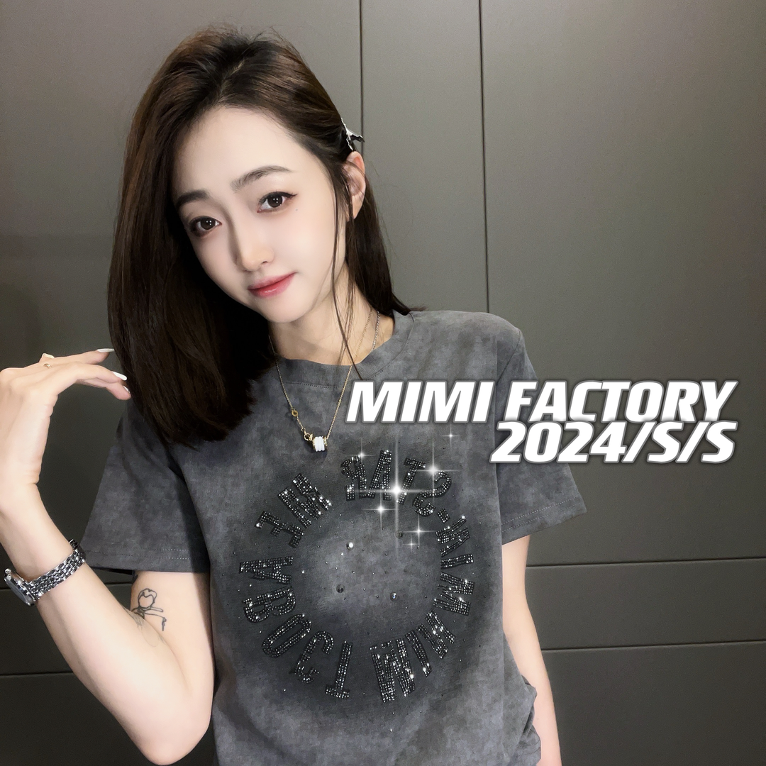 扎染烫钻短袖T恤女2025夏季新款设计感印花烫钻显瘦时尚百搭上衣