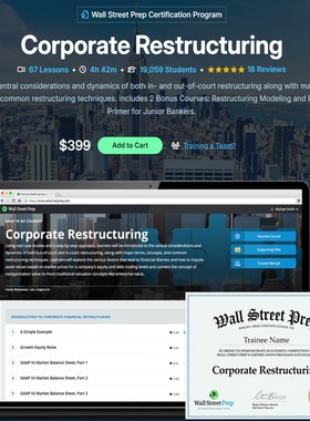 WSO/WSP Corporate Restructuring Modeling Course企业重组建模