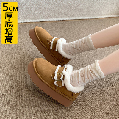 增高5CM小个子加绒勃肯鞋女