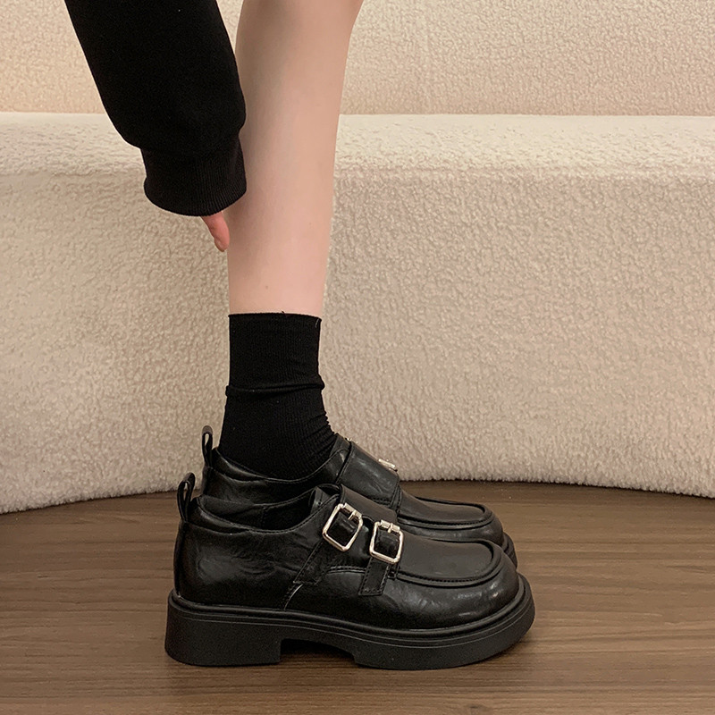 女鞋高中初中生黑色小皮鞋女2026春秋中大童少女孩乐福鞋厚底单鞋,女鞋,乐福鞋（豆豆鞋）,淘宝优惠券,粉丝福利购,淘宝优惠卷
