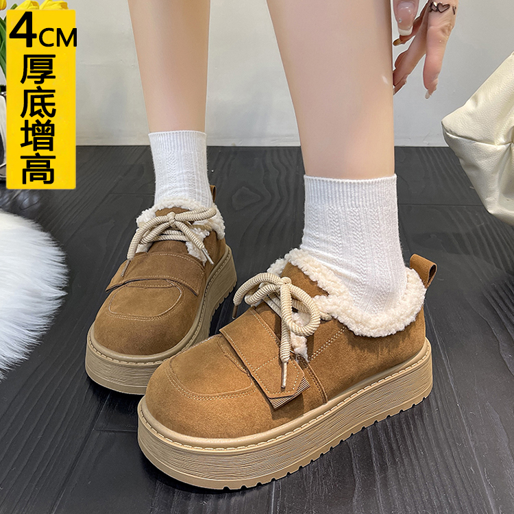 厚底勃肯鞋女加绒2025新款冬季