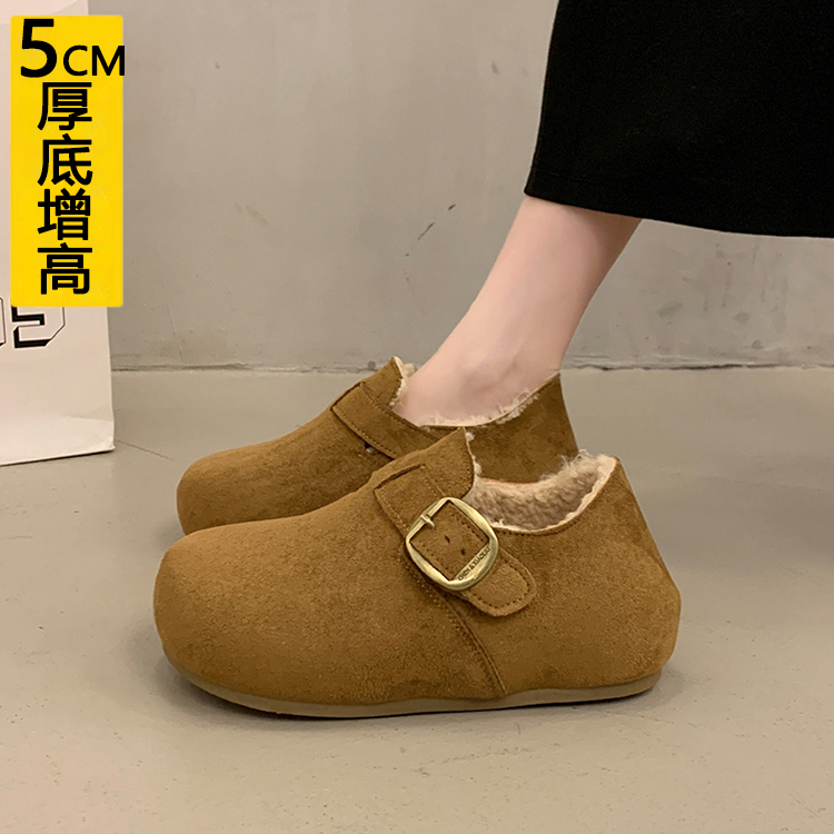内增高5CM小个子加绒勃肯鞋女