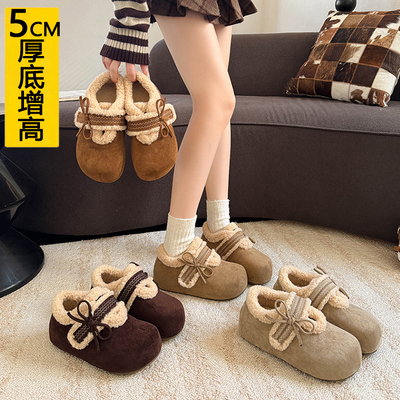 内增高5CM小个子加绒勃肯鞋女
