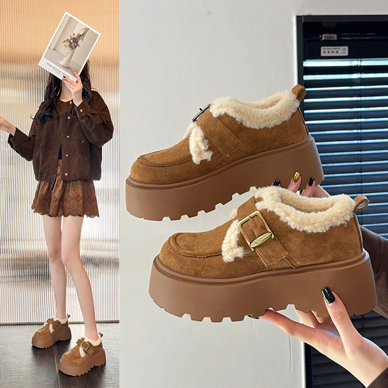 内增高6CM小个子加绒勃肯鞋女