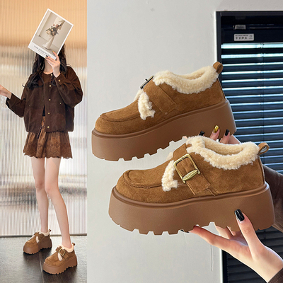 内增高6CM小个子加绒勃肯鞋女
