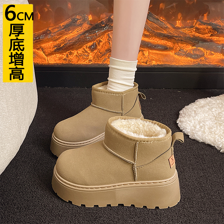 6CM小个子雪地靴女冬季加绒加厚