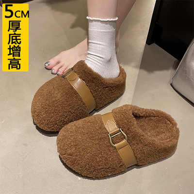 小个子包头毛毛拖鞋女加绒外穿