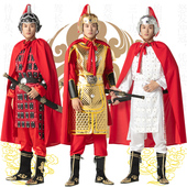 盔甲将军表演服铠甲儿童满江红演出服木兰舞蹈岳飞服装 古代士兵服