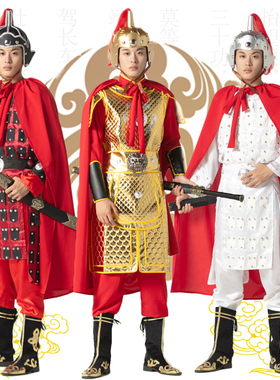 盔甲将军表演服铠甲儿童满江红演出服木兰舞蹈岳飞服装古代士兵服