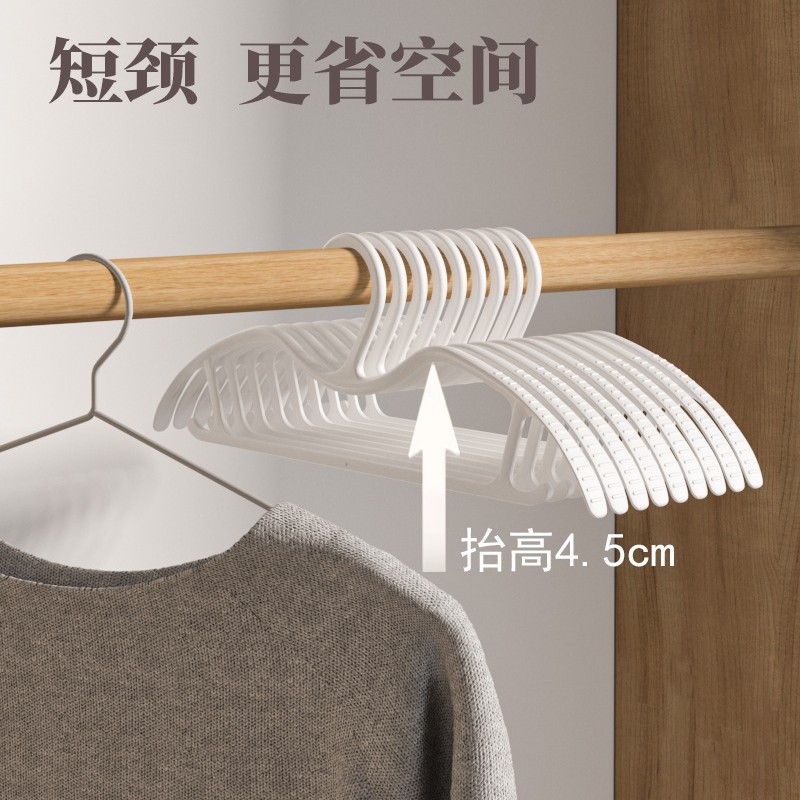 短颈衣架家用挂衣防鼓包无痕防肩角衣挂承重强省空间缩脖子衣服架