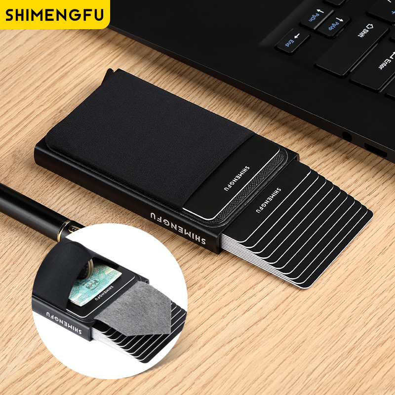 诗梦芙金属钱夹大容量自动弹出式