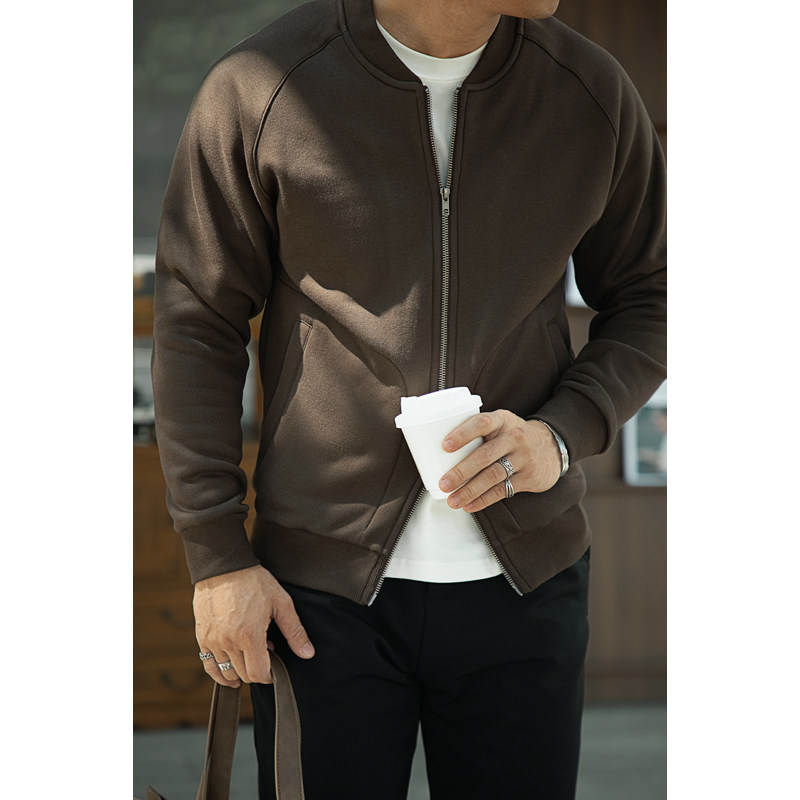 唔刃工装美式重磅【一体植绒保暖】MA1飞行员夹克加绒棒球领外套