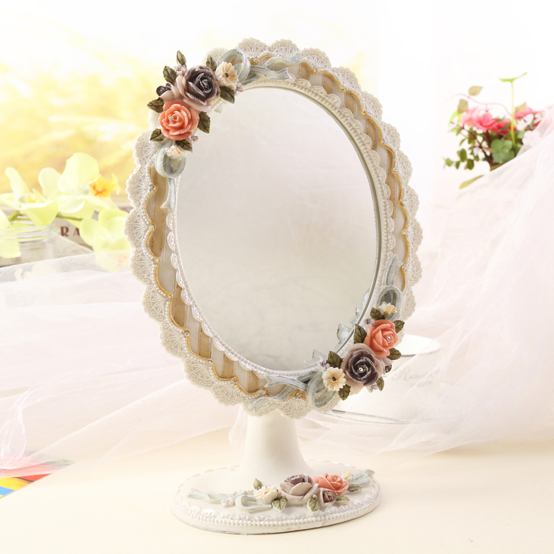 欧式化妆镜台式桌面ins家用便携办公室学生宿舍女梳妆镜子礼物