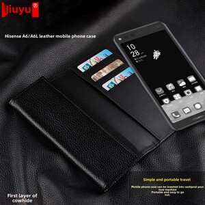适用于九宇海信A6L真皮手机壳6.53英寸双屏手机壳5.84英寸电子书阅读器内衬袋海信A6第一层牛皮钱包皮套防摔