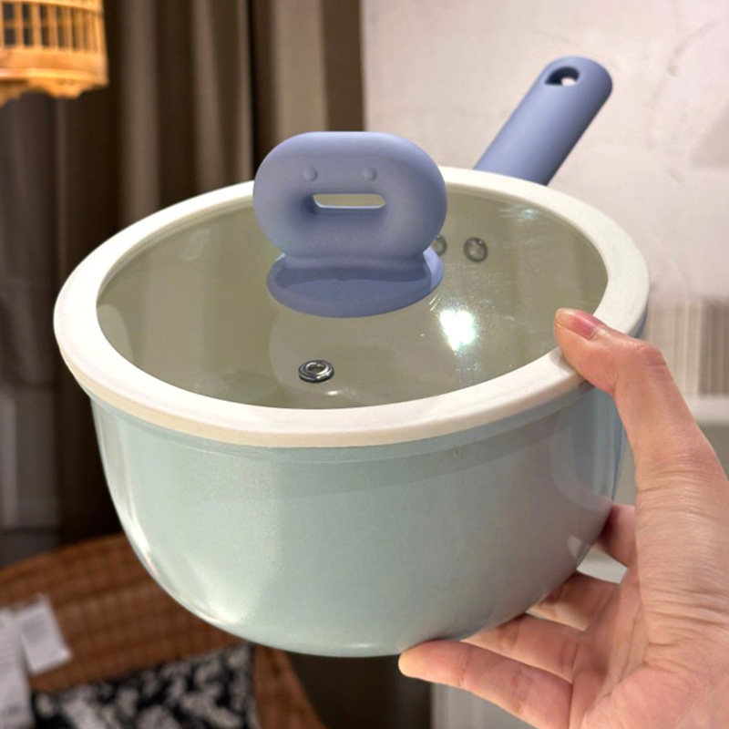陶瓷不粘小奶锅雪平锅不沾锅婴儿宝宝副食品锅热奶家用煮泡面锅汤