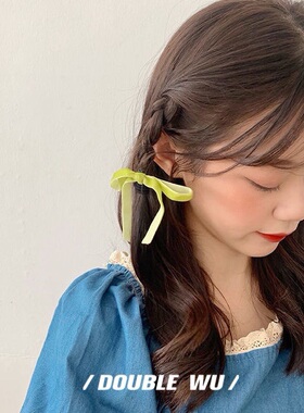 jennie同款复古丝绒蝴蝶结发绳甜美百搭发圈少女糖果色头绳发饰女