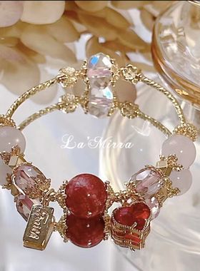 新款龙胆石水晶手链蓝砂石小香风甜心华丽宫廷法式奢华冷门