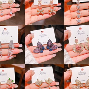 【重工】厚金保色高品质精致跨境爆款锆石耳环高级感轻奢风耳钉饰