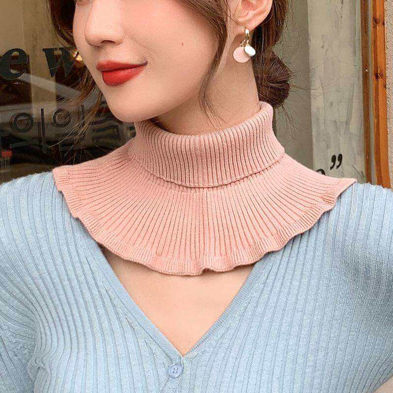 秋冬护颈椎围脖脖套女套头护脖子防寒羊绒加厚高领针织领圈假领子