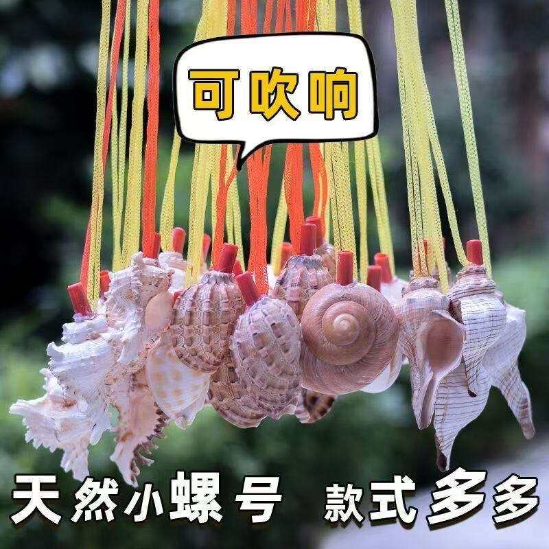 天然海螺号喇叭口哨儿童吹号玩具小螺号创意礼物大海螺号角