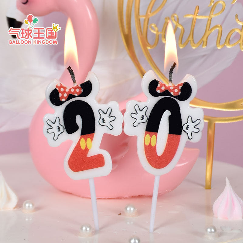 数字蜡烛生日蛋糕蜡烛米老鼠创意卡通周岁宝宝儿童派对装饰用品