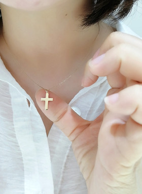 简约素金金项链十字架女折扣促销