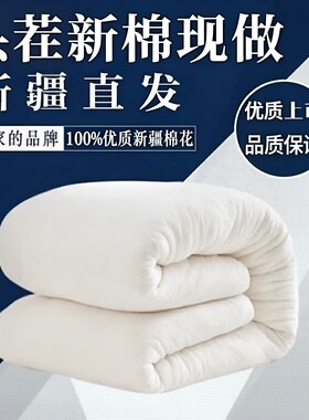 新疆纯棉花填充单人双人垫盖通用