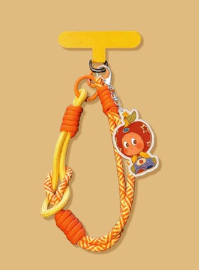 彩色编织手绳星星人吊坠手机挂绳diy手腕短绳ccd相机钥匙扣挂饰