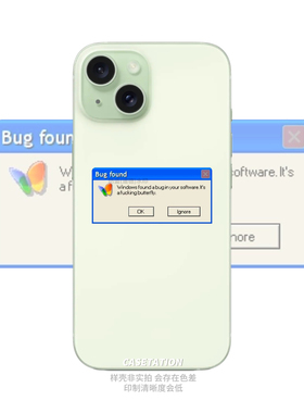 Bug Found手机壳windows提示框透明全包边tpu软壳苹果17华为pura80安卓vivo小米15oppo小众保护套ins风简约
