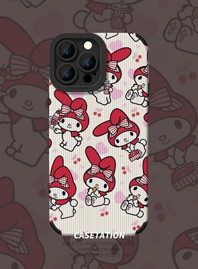 Melody拼贴红色防摔手机壳iPhone17pro华为pura80mate70/vivo小米17红米k80/OPPOreno14VIVOX300卡通手机壳