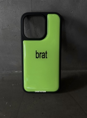 brat大孔二合一黑色水凝壳iPhone17promax华为pura80mate70pro全包边手机硬壳Charli XCX小众手机保护套欧美