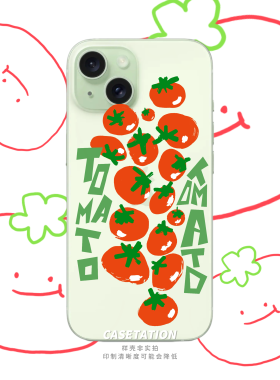 手绘西红柿可爱tomato透明iPhone17pro/华为pura80mate70/vivo小米17红米k80/OPPOreno14/VIVOX300手机保护壳