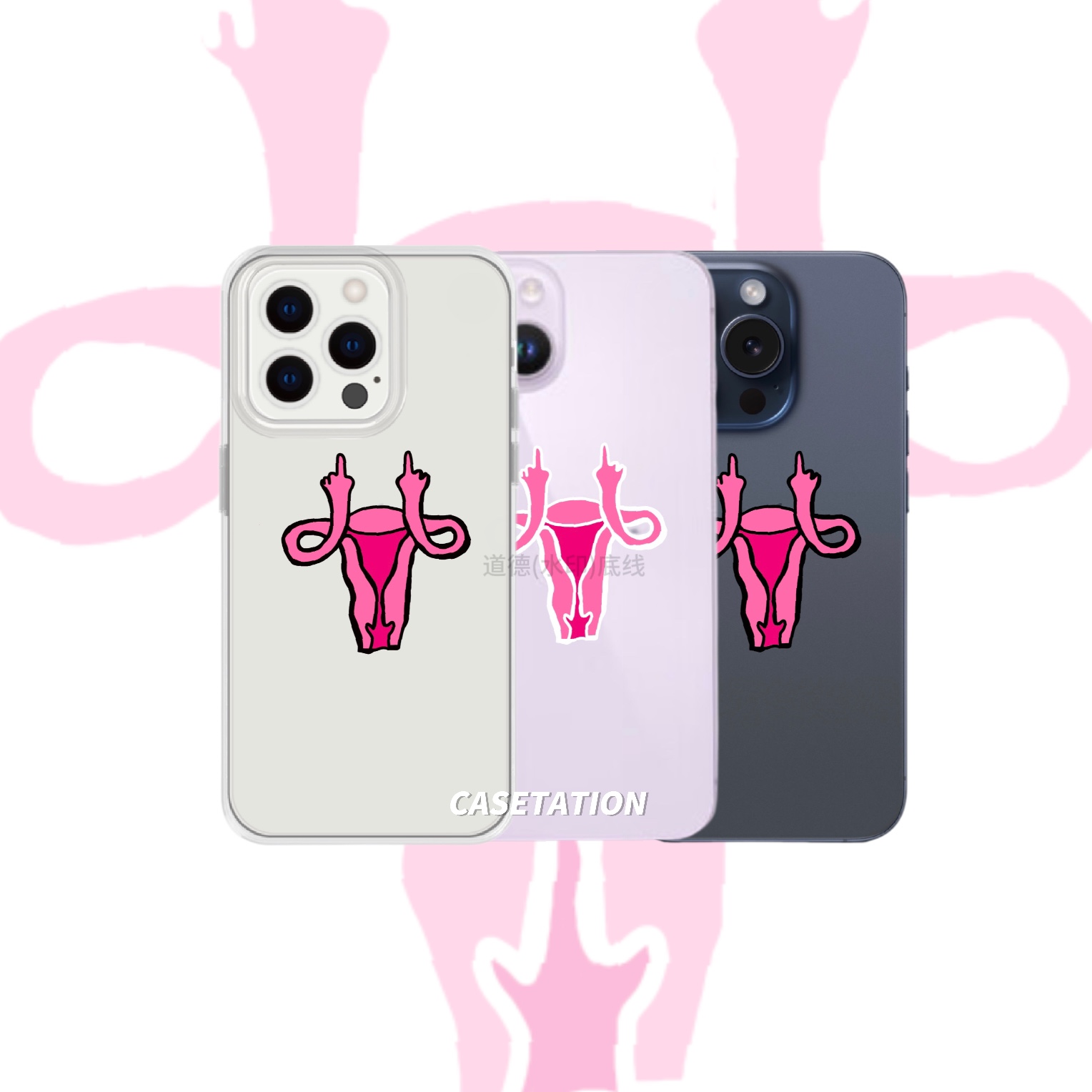 手绘原创个性女性透明tpu手机壳