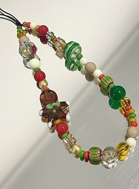 姜饼人手机链手机壳挂链ccd相机链条挂件可爱彩色多巴胺圣诞饰品