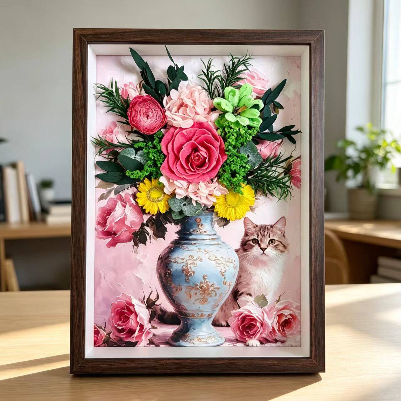 云南真干花永生花束成品相框装饰画摆件闺蜜生日乔迁开业创意礼物