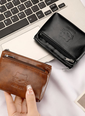 复古KT猫零钱包女式新款小巧可爱便携耳机钥匙证件随身拉链小卡包