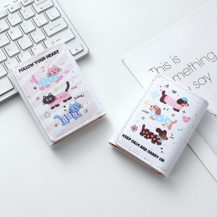 甜美腊肠狗卡通钱包女生可爱迷你多功能大容量儿童卡包学生零钱包