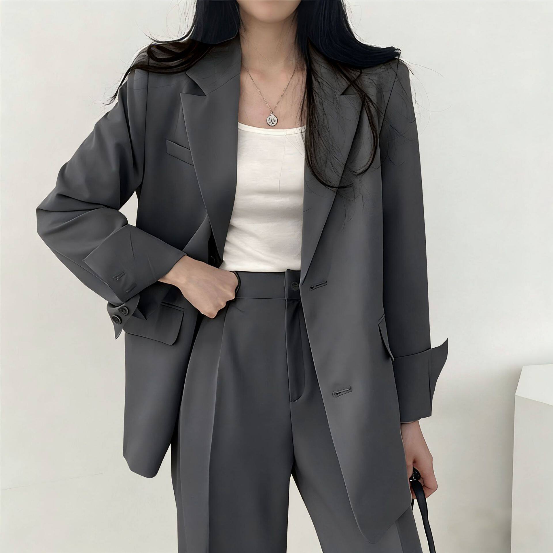咖色西装外套女2026年春秋小个子炸街新款时尚l韩版休闲西服套装