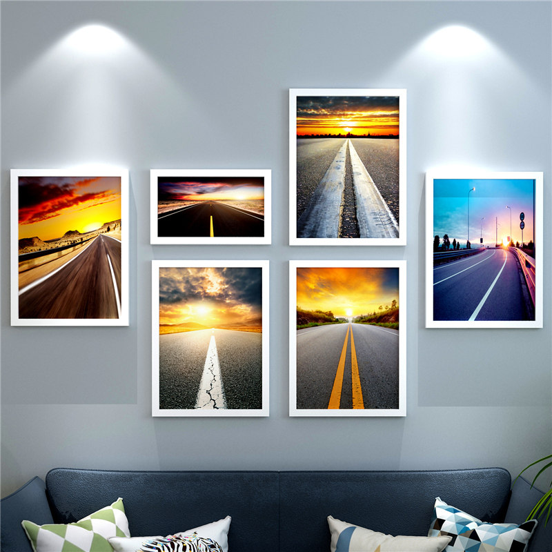 客厅挂画 实木照片墙现代挂墙相框组合唯美墙壁画框餐厅装饰画