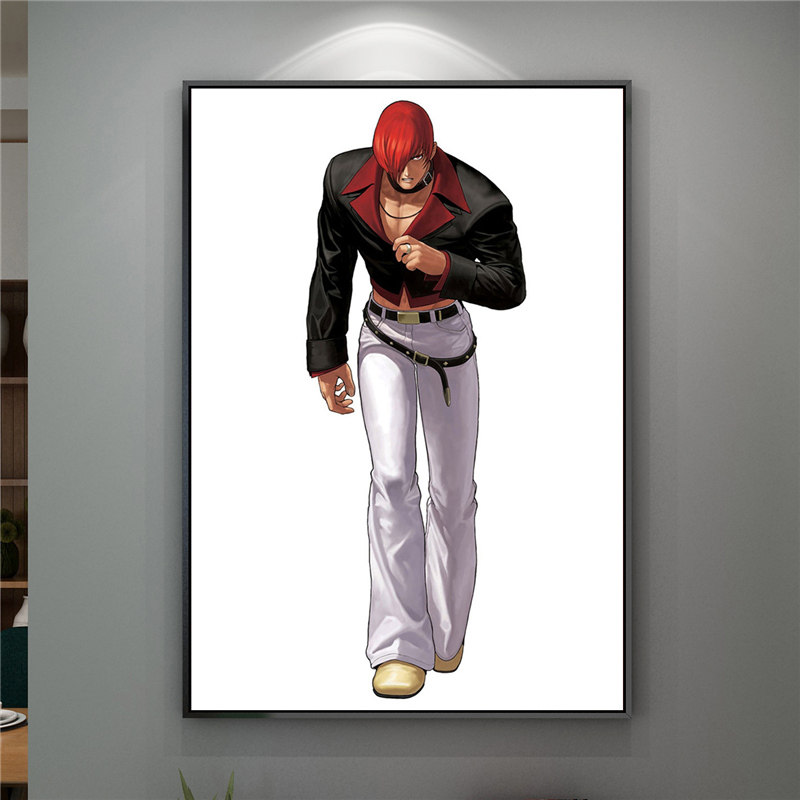 97拳皇KOF海报八神庵魔草薙京街机特瑞照片墙不知火舞晶瓷画挂画