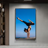 瑜伽装 饰画舞蹈室画 饰画普拉提挂画外景禅意形体塑身健美健身房装