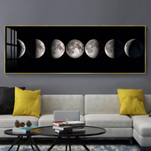 月球黑白工业风客厅装 饰画宇宙月亮餐厅挂画现代简约卧室床头壁画