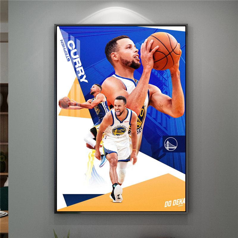库里Stephen Curry装饰画NBA海报勇士夺冠玄关壁画图片铝合金挂画
