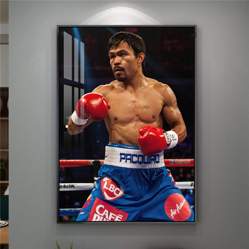 曼尼帕奎奥拳击泰森海报挂画格斗场散打馆拳王pacquiao装饰壁画