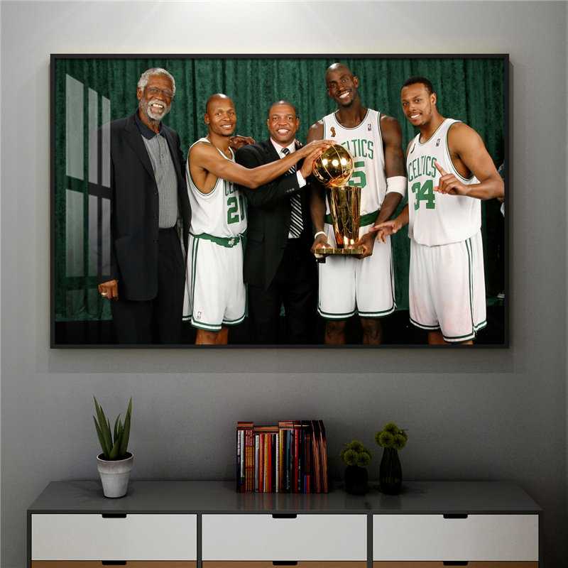 NBA凯尔特人装饰画加内特拉里伯德照片墙皮尔斯塔图姆晶瓷挂壁画图片