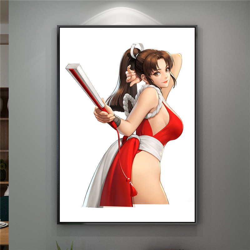 不知火舞97拳皇海报八神庵魔草京街机特瑞照片墙大门大蛇挂画