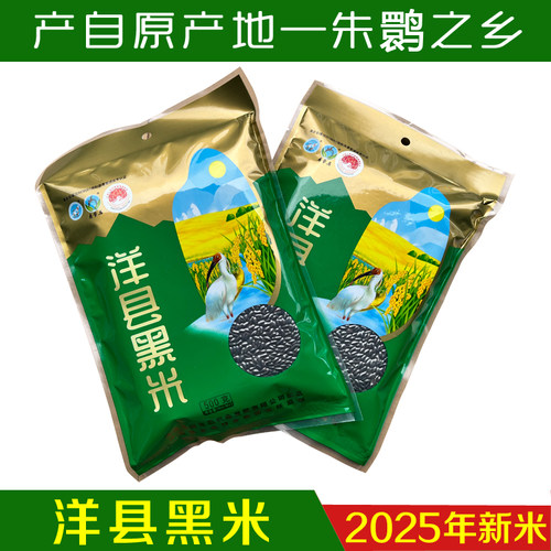 2025年新洋县黑米黑籼糯米黑梗米煲粥煮粥滋补500g非五常东北黑米 - 封面