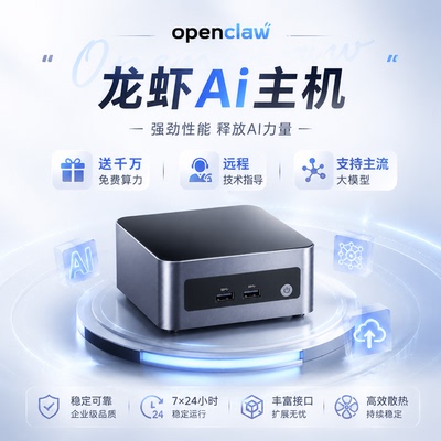 OpenClaw龙虾迷你AI算力主机主流大模型送千万Token远程技术支持