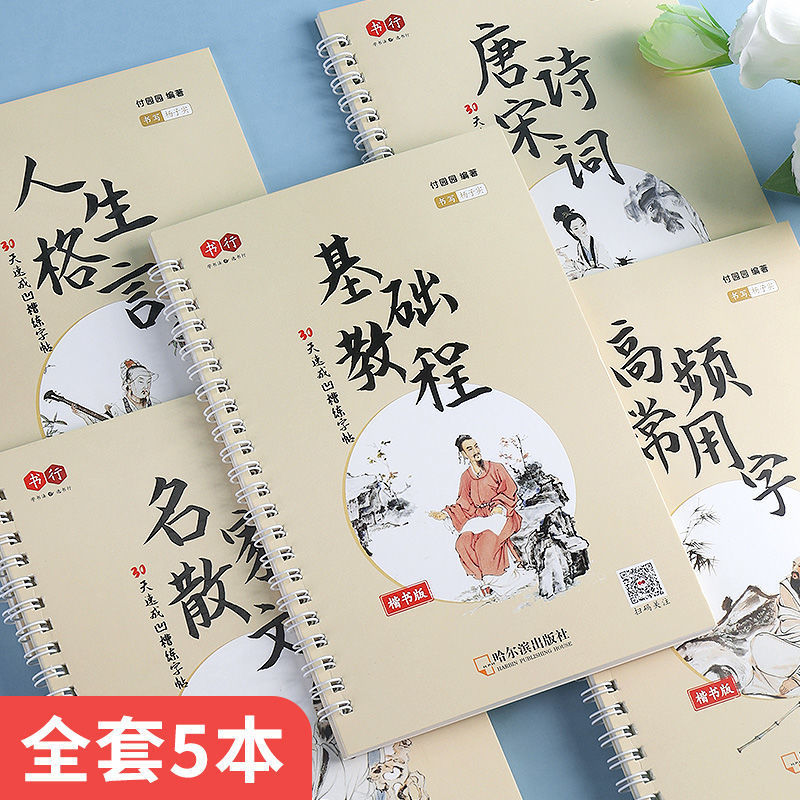 凹槽字帖行楷纳兰性硬笔成人练习